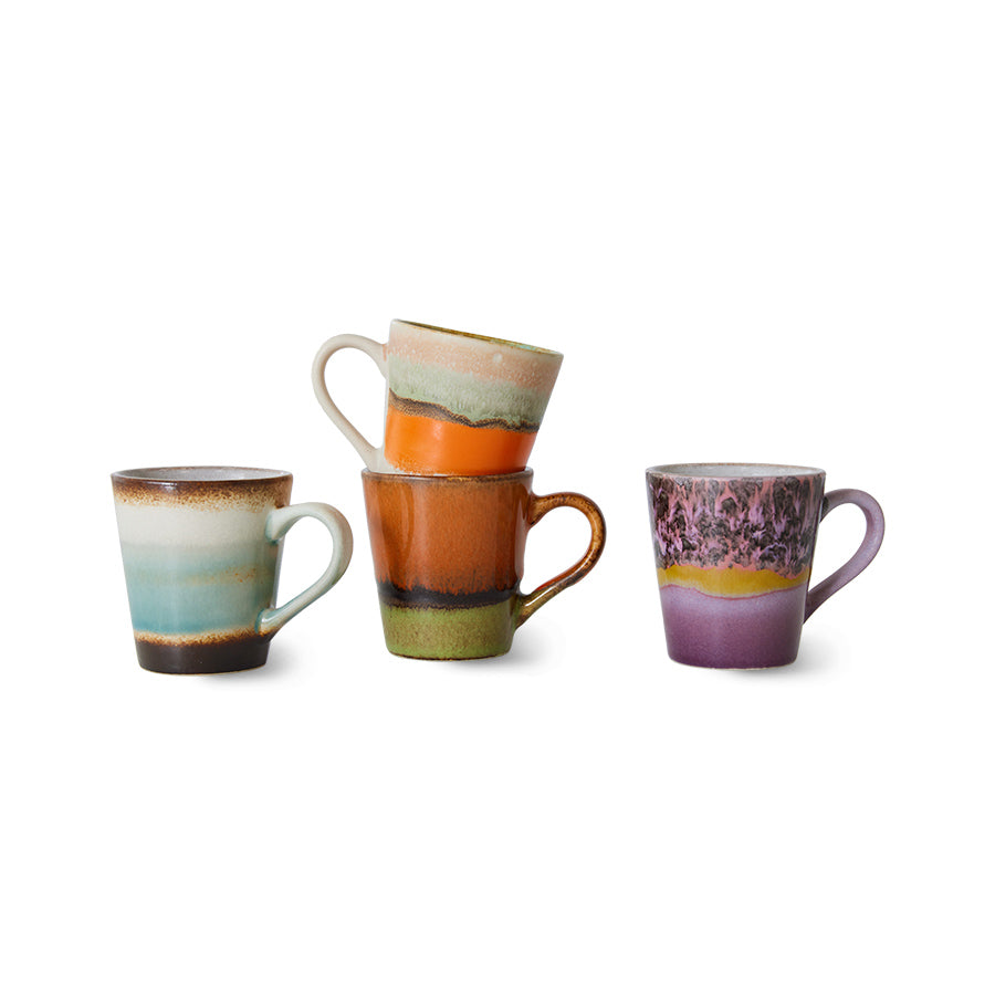 Espresso Mugs 70s Ceramics Retro 4er Set