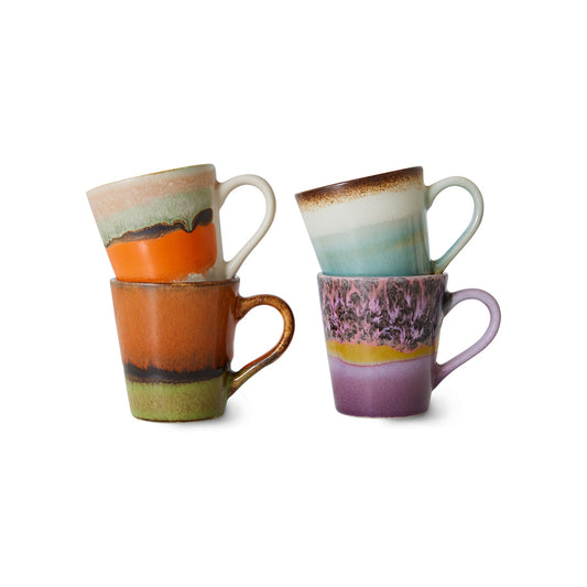 Espresso Mugs 70s Ceramics Retro 4er Set