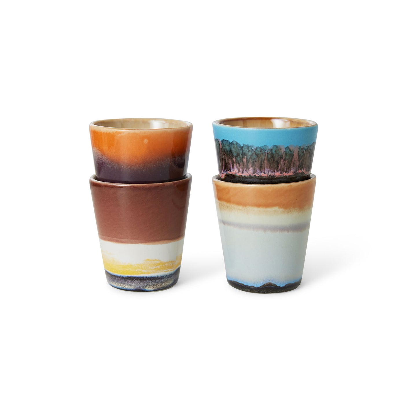 Ristretto Mugs 70s Ceramics Solar 4er Set