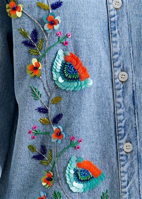 Jeanshemd mit Pailetten