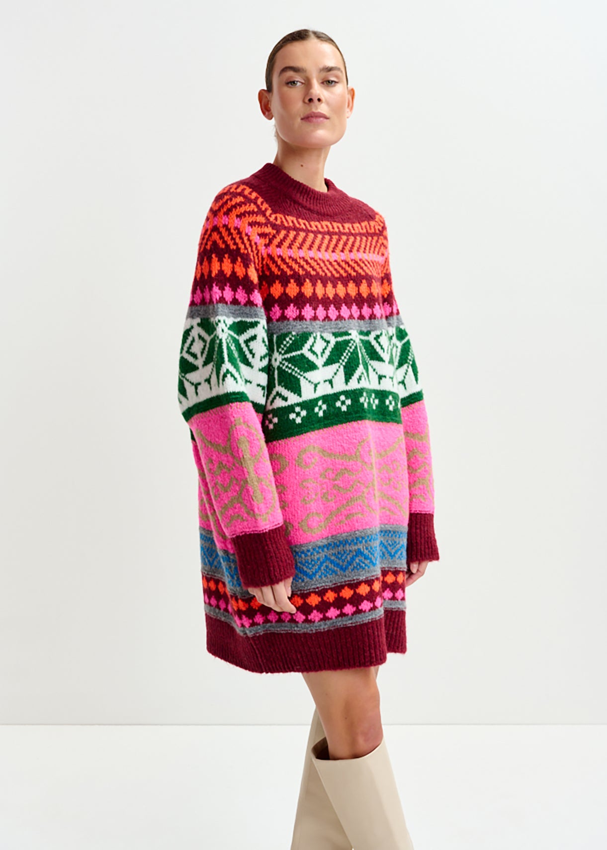 Icon jacquard knit dress