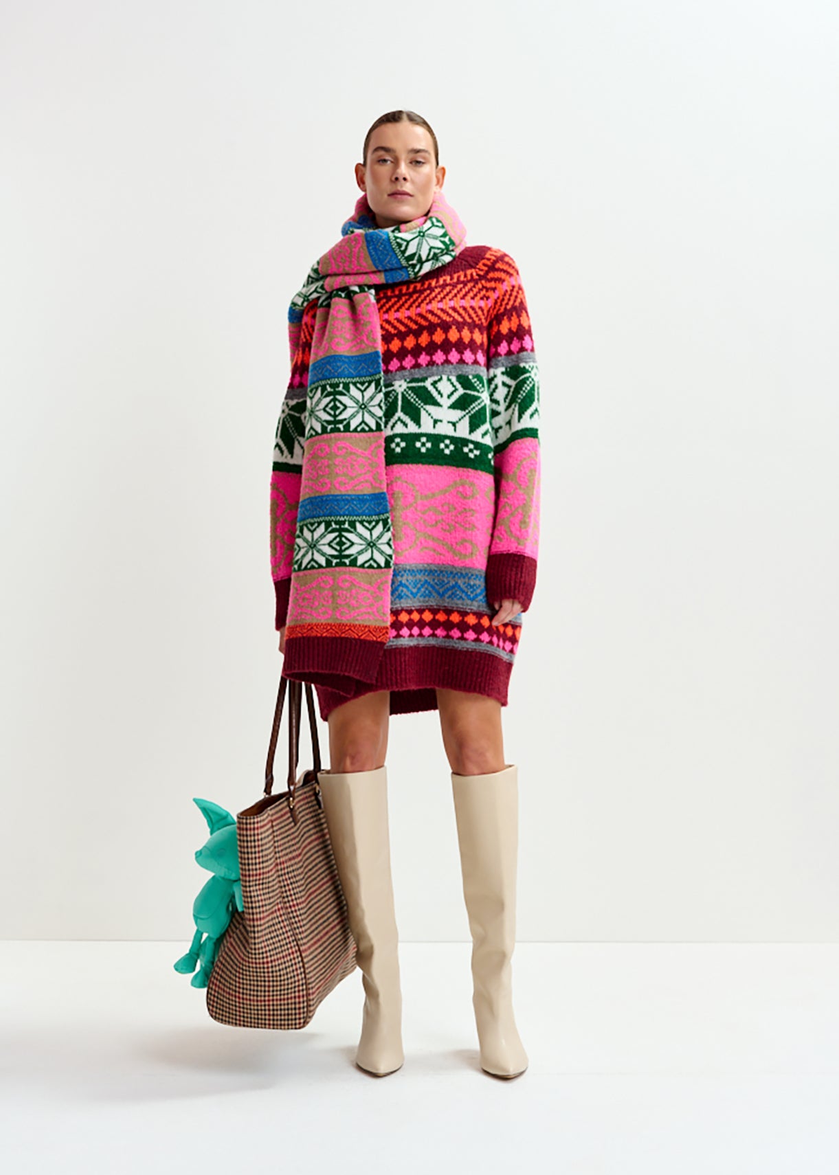 Icon jacquard knit dress