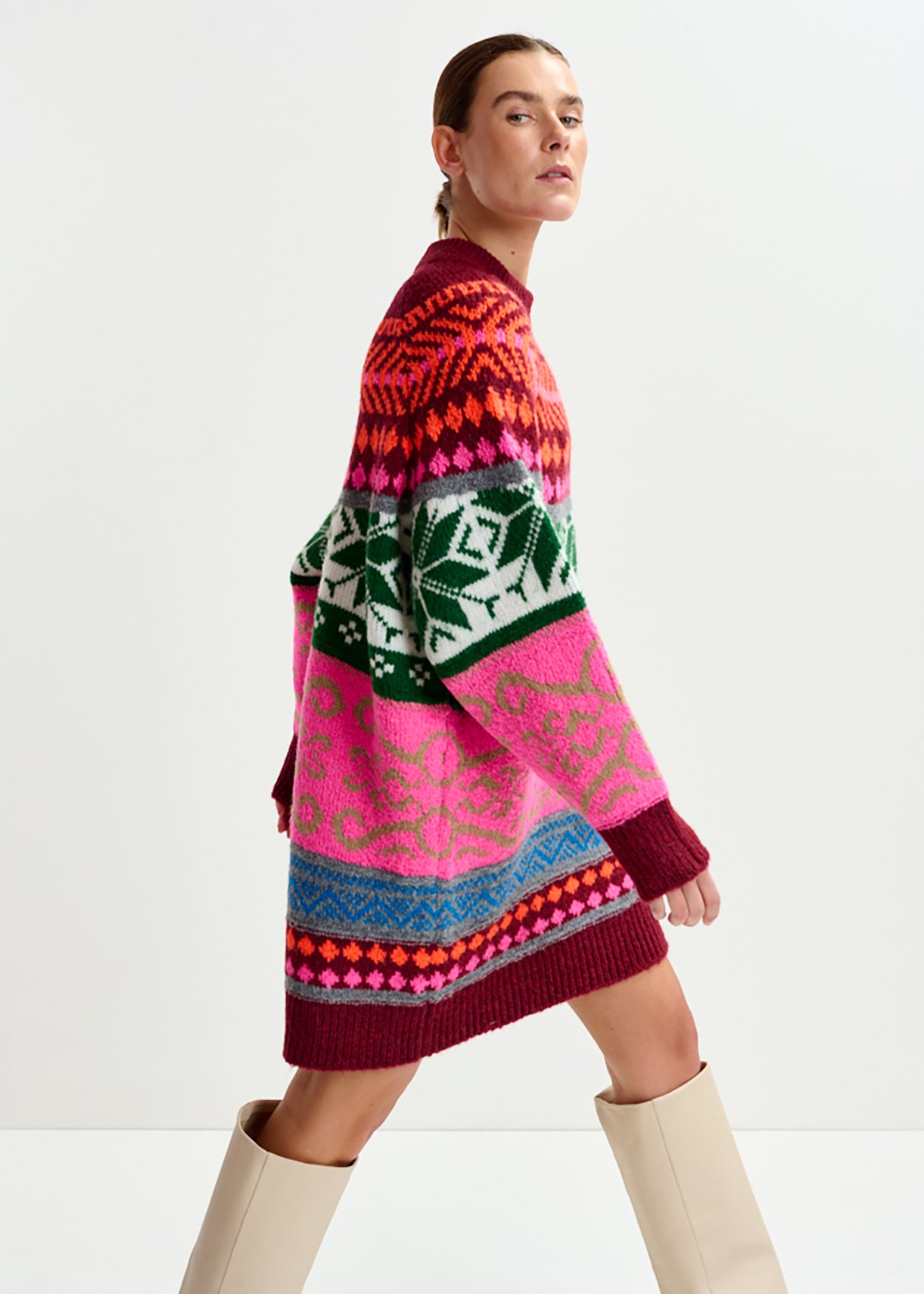 Icon jacquard knit dress