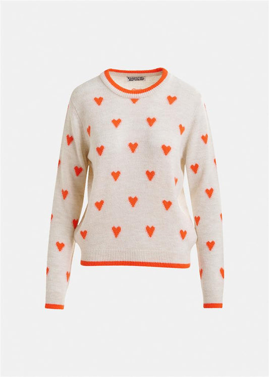 Pullover aus Wollmischung mit Herz-Intarsien-Muster