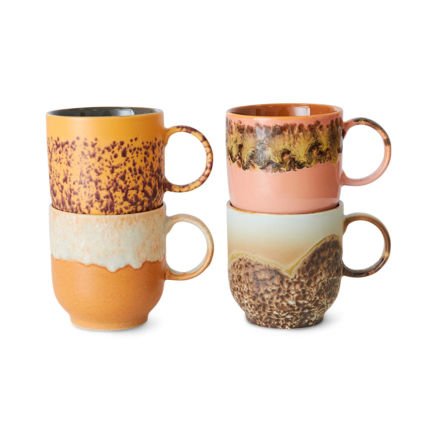 HKLiving Cafe Mugs Set of 4