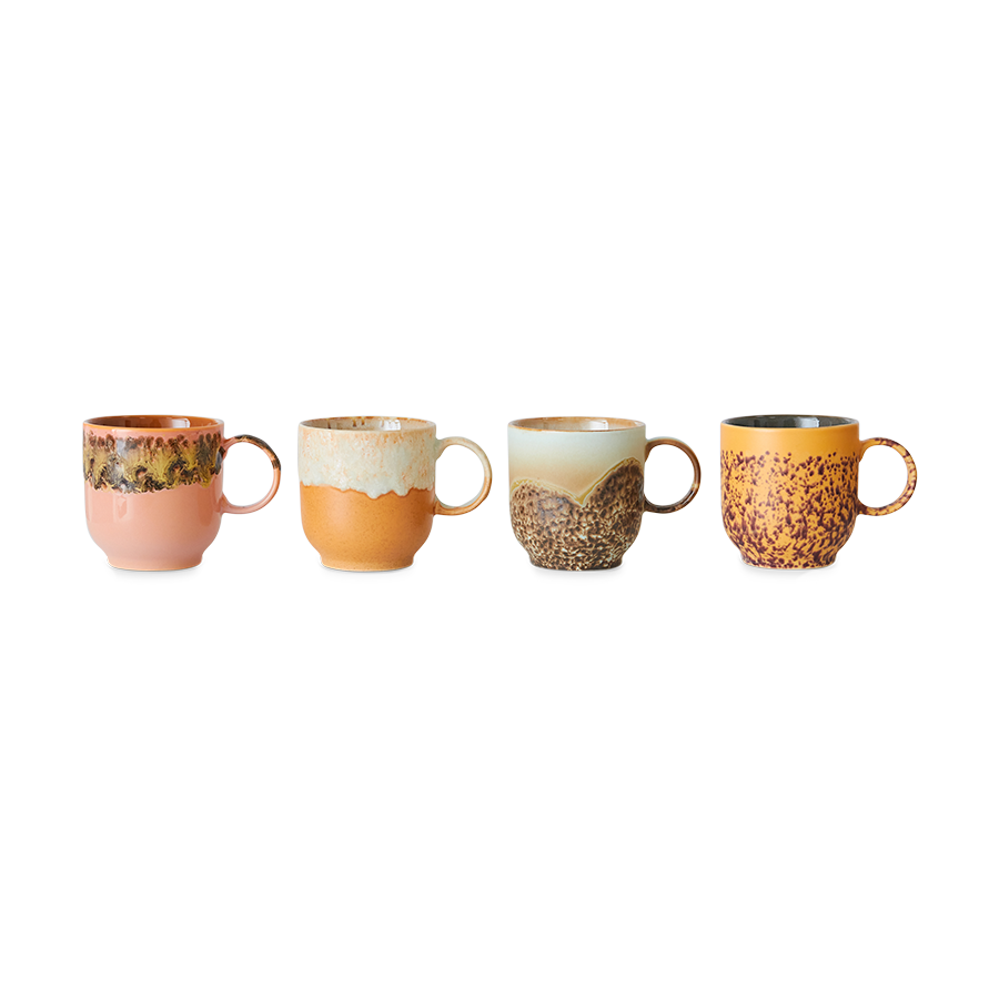 HKLiving Cafe Mugs Set of 4