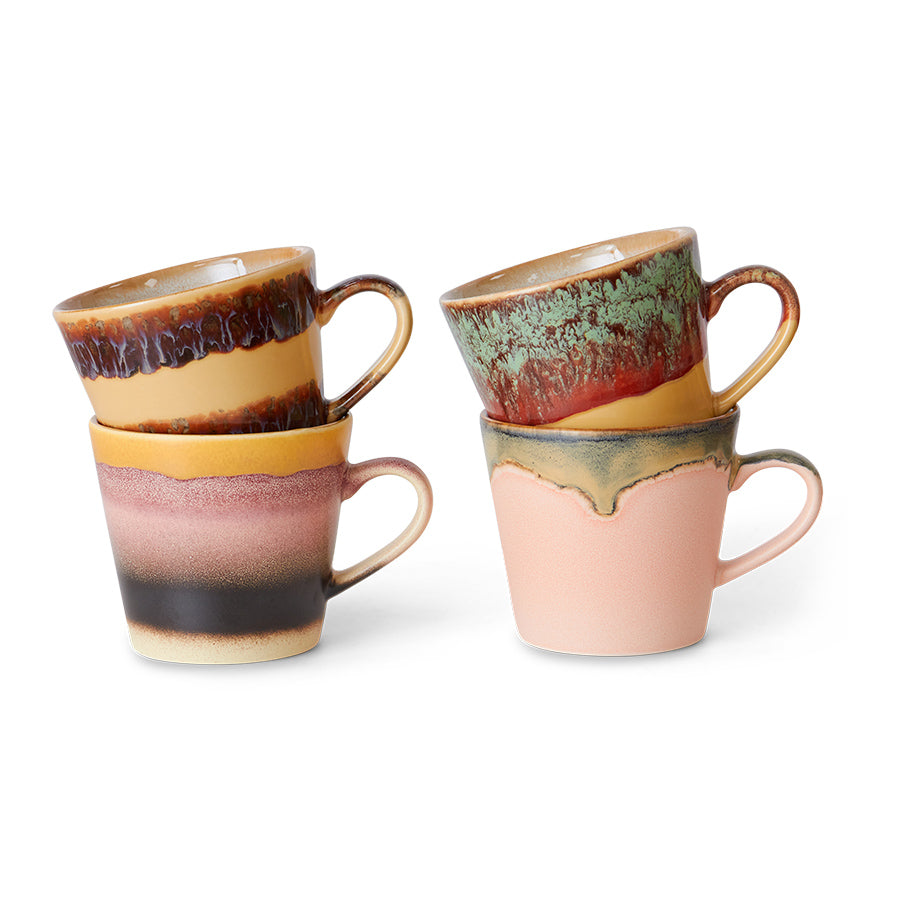 Cappuccino Mugs 70s Ceramics Vista 4er Set