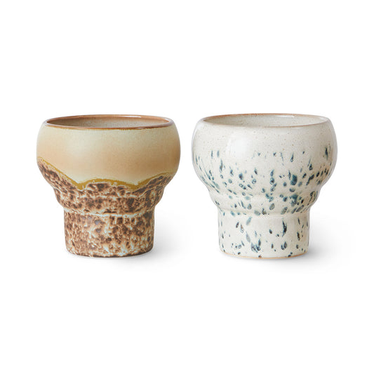 Lungo Mugs 70s Ceramics Coral 2er Set