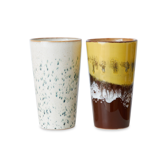 Latte Mugs 70s Ceramics Brine 2er Set