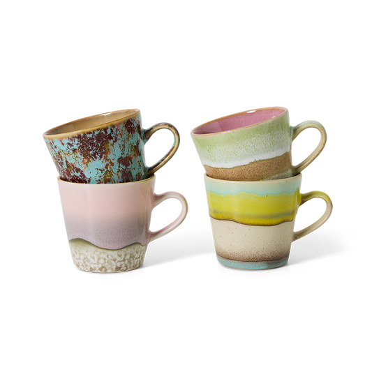 Americano Mugs 70s Ceramics Rococo 4er Set