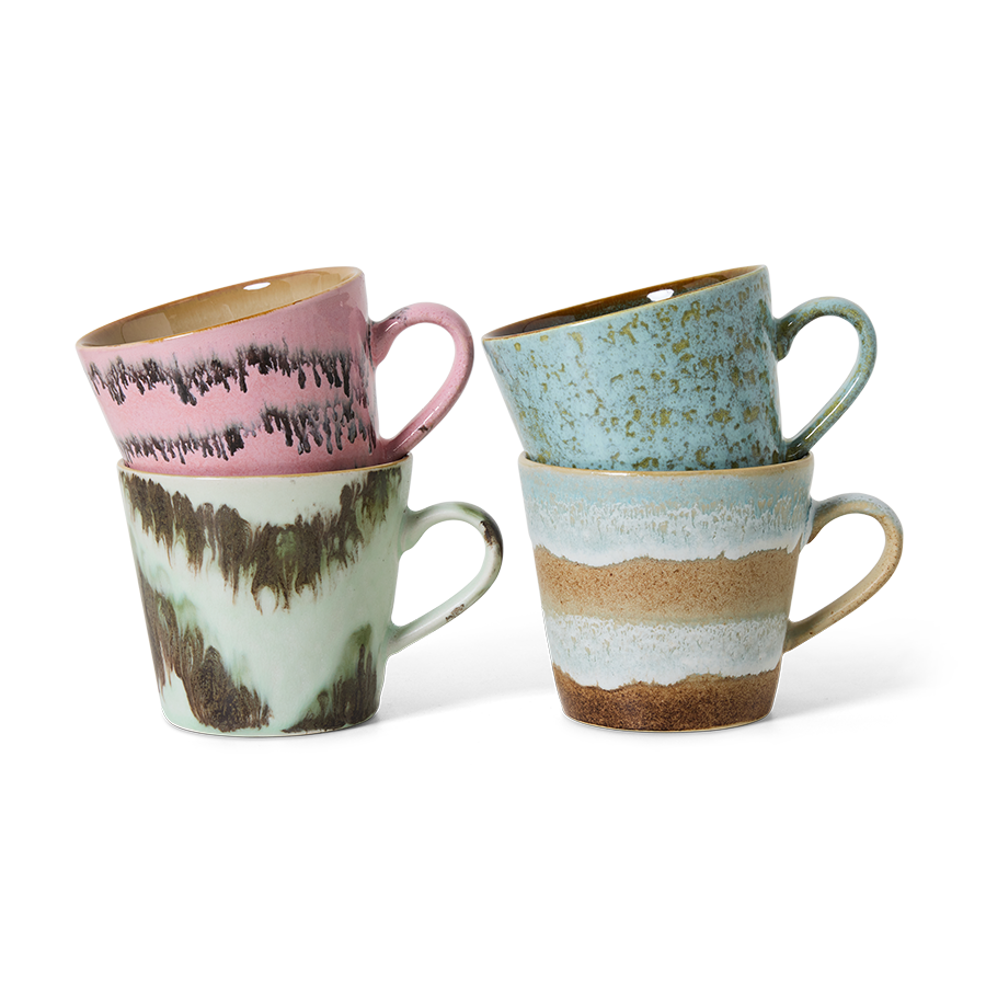 Cappuccino Mugs 70s Ceramics Dada 4er Set