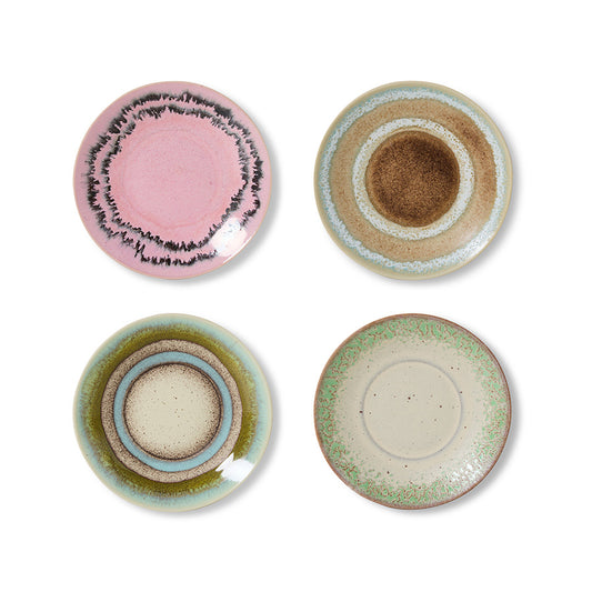 Saucers Untertassen 70s Ceramics Doodle 4er Set