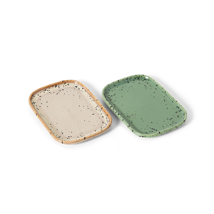 Small Trays 70s Ceramics Crayon 2er Set