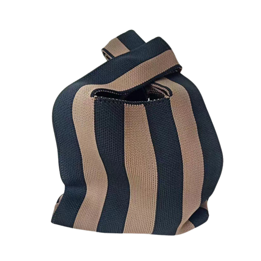 Mega trendige Tasche "Piet" mit Streifen in Schwarz & Braun