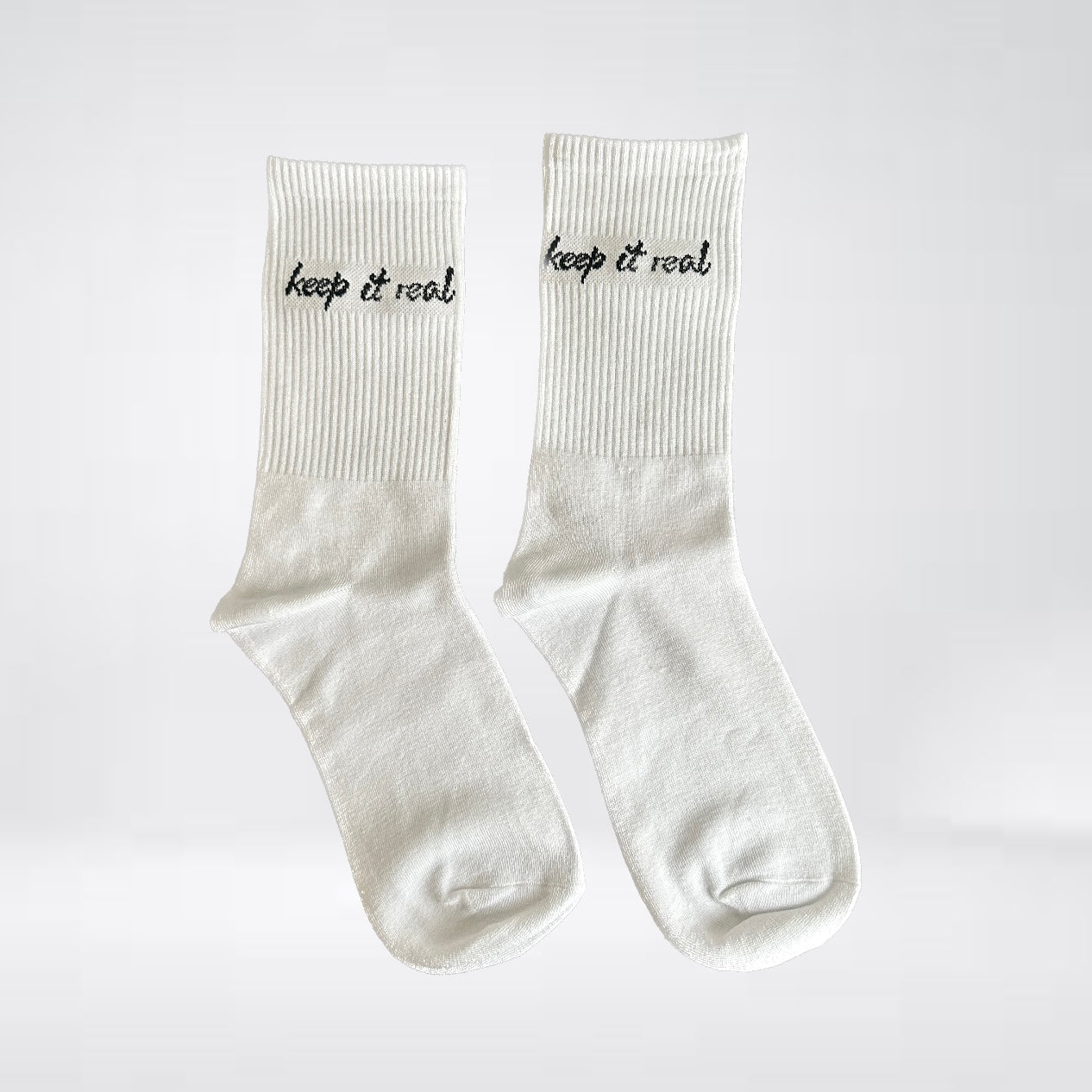 Statementsocken Tennis Socken "keep it reel" in weiß
